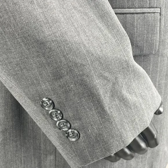 Jos A Bank Executive Collection Men’s 48R 100% Wool Suit Jacket Sport Coat Gray - Picture 4 of 8